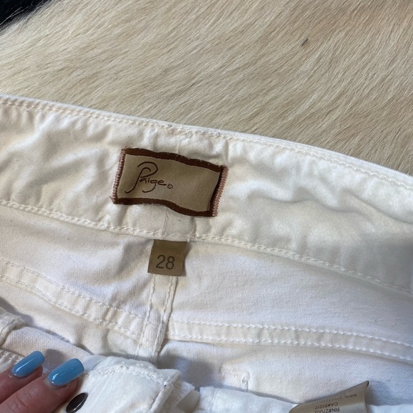 Paige white denim distressed shorts - Picture 5 of 9